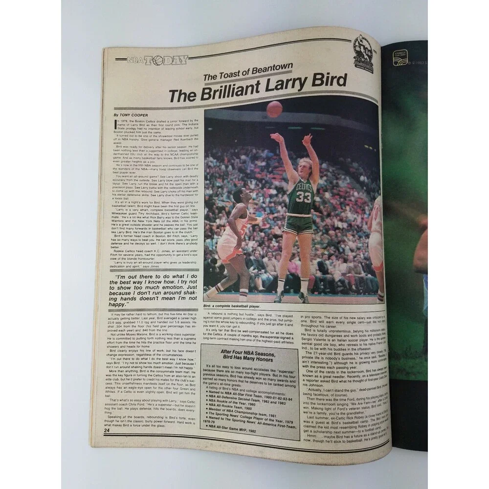 RARE Vtg 1984 NBA Today Newspaper Magazine Basketball ALL STAR GAME Bird Magic